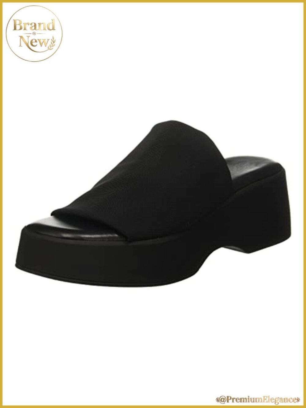 Womens Platform Wedge Slide Sandals Open Toe Slip On Elastic Band Shoes